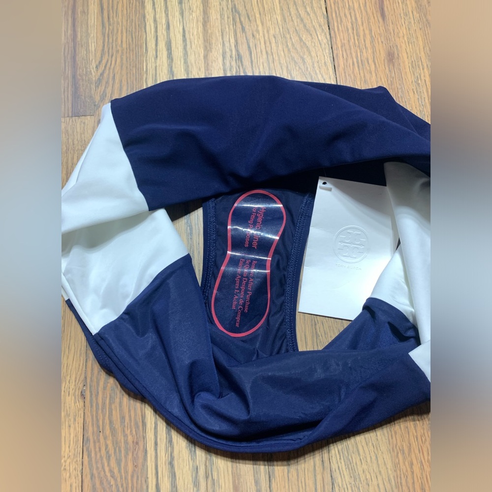 NWT Tory Burch swim suit bottoms navy blue white XL - Picture 7 of 11
